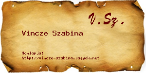 Vincze Szabina névjegykártya